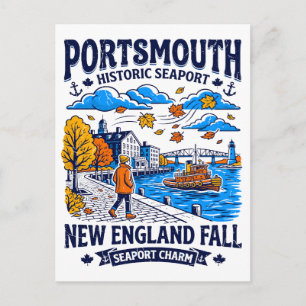 Carte Postale Portsmouth New England, port historique d'automne