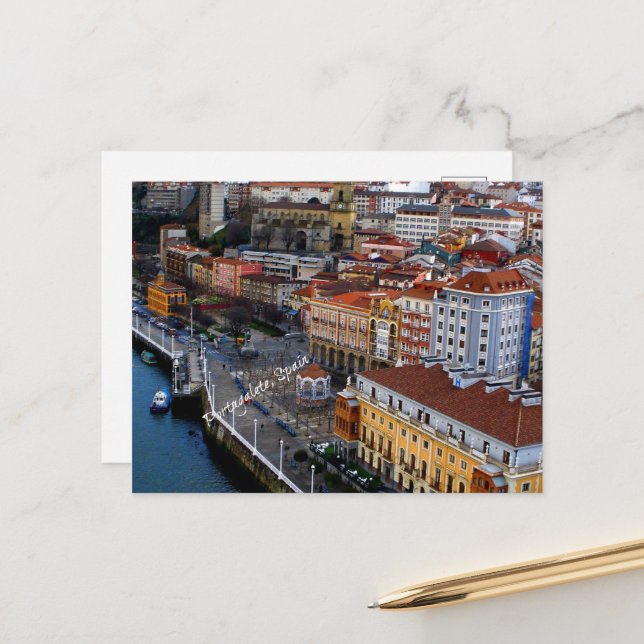 Carte Postale Portugalete, Espagne (Devant/Arrière en situation)