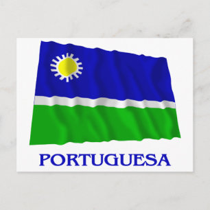 Carte Postale Portuguesa Waving Drapeau avec nom