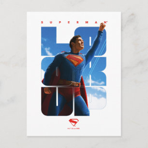Carte Postale Pose de Superman regardant vers le haut