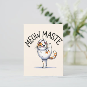 Carte Postale Pose de Yoga de chat - Mâte de miaou