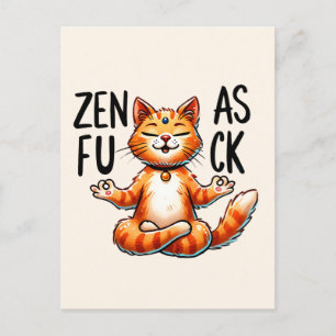 Carte Postale Pose de Yoga de chat - Zen