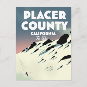 Carte Postale poseur de ski du comté de Placer Californie