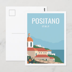 Carte Postale Positano Italie célèbre lieu de voyage Illustratio
