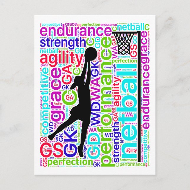 Carte Postale Positions du joueur Inspirational Netball (Devant)