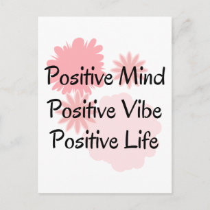 Carte Postale Positive Mind, Positive Vibe, Positive Life Quote