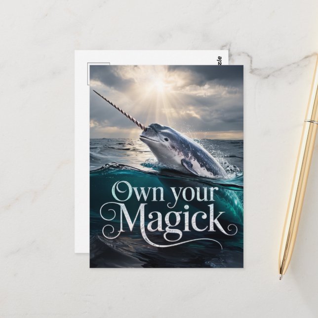 Carte Postale Posséder Votre Magick Narwhale (Devant/Arrière en situation)