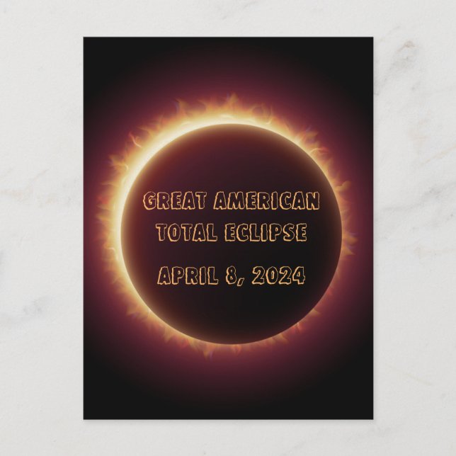 Carte Postale Post Card-Eclipse 2024 (Devant)