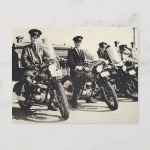 Carte Postale Post Master General Motos 1950's B&W photo