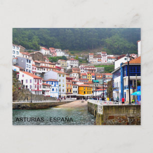 Carte Postale postal del pueblo de Cudillero, en Asturias
