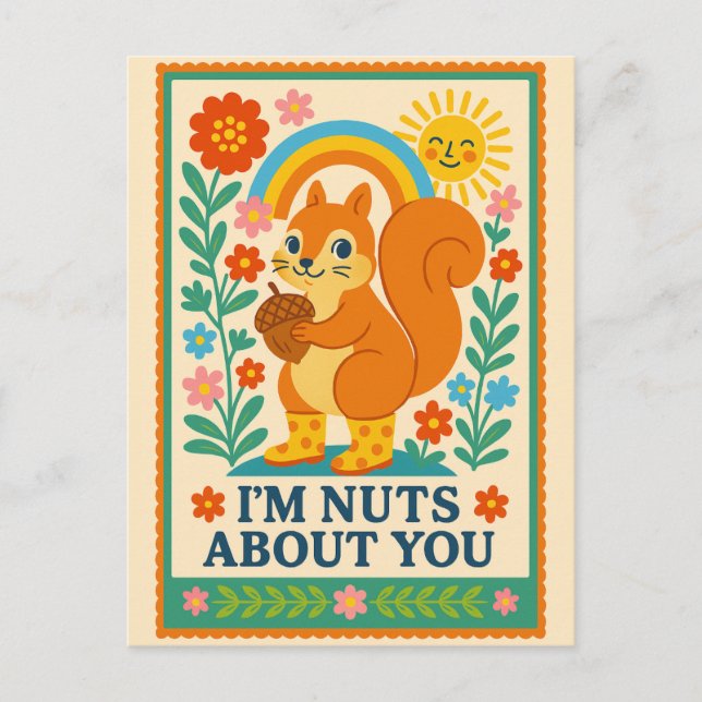 Carte Postale Postal I'm nuts about you Ardilla (Devant)