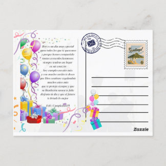 Carte Postale postal para saludo de cumpleaños