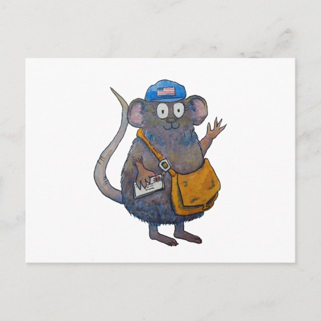 Carte Postale Postal Post Transporteur de courrier Postman Merci (Devant)