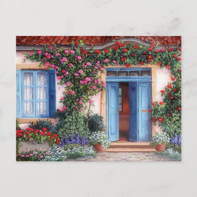 Carte Postale Postal pots, fleurs et couleurs (Devant)