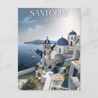 Carte Postale Postal Santorini, Santorini Postcard