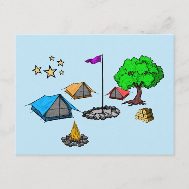 Carte Postale Postcard Camping (Devant)