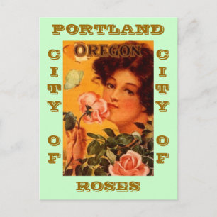 CARTE POSTALE POSTCARD VINTAGE AD PORTLAND OREGON CITY OF ROSES