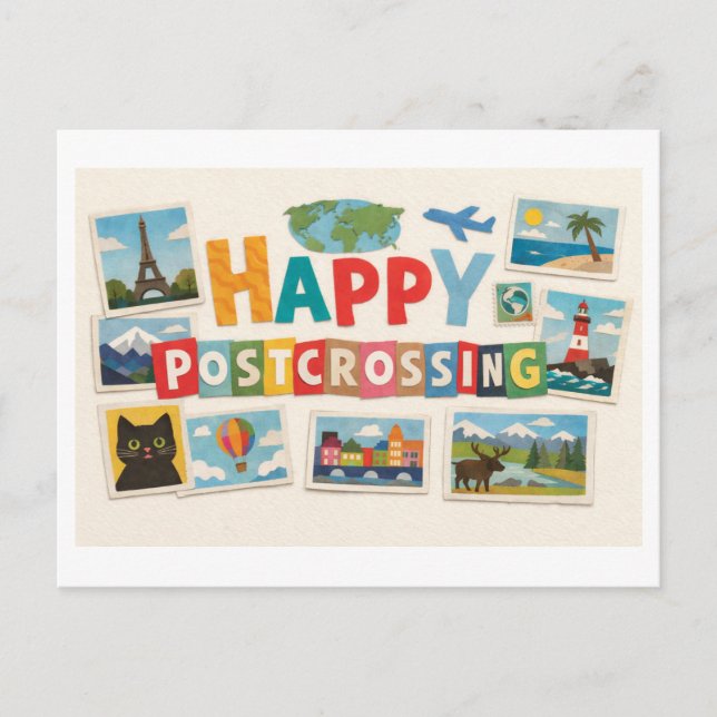 Carte postale Postcrossing joyeuse (Devant)