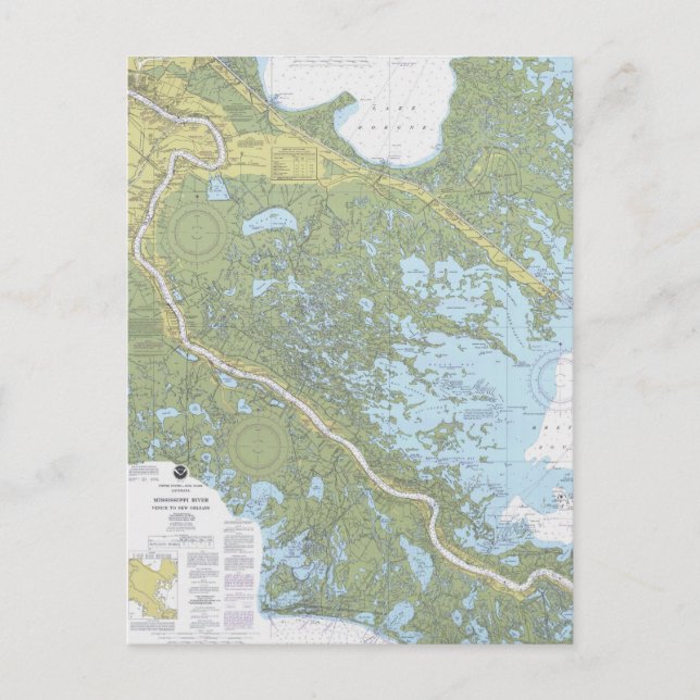 Carte Postale Poste de graphique Mississippi River-Venice à La N (Devant)