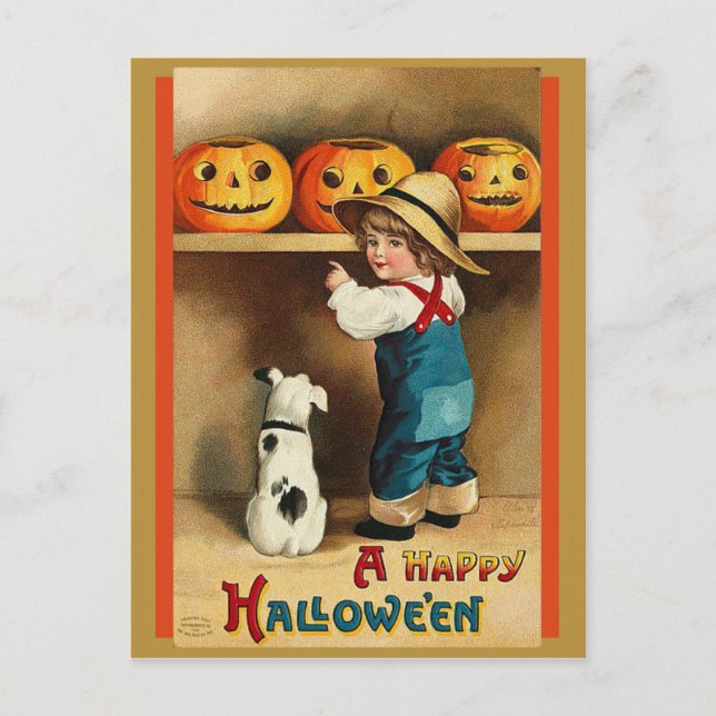 Carte Postale Poste d'Halloween vintage (Devant)