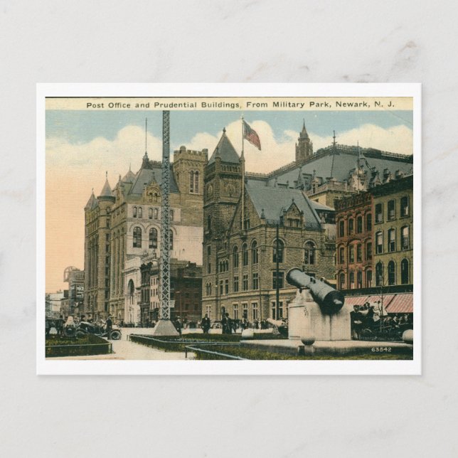 Carte Postale Poste, Newark, NJ Vintage (Devant)