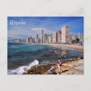 Carte Postale poste playa de Benidorm en la ciudad de Alicante