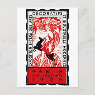 Carte Postale Poster Art Déco 1925 Paris
