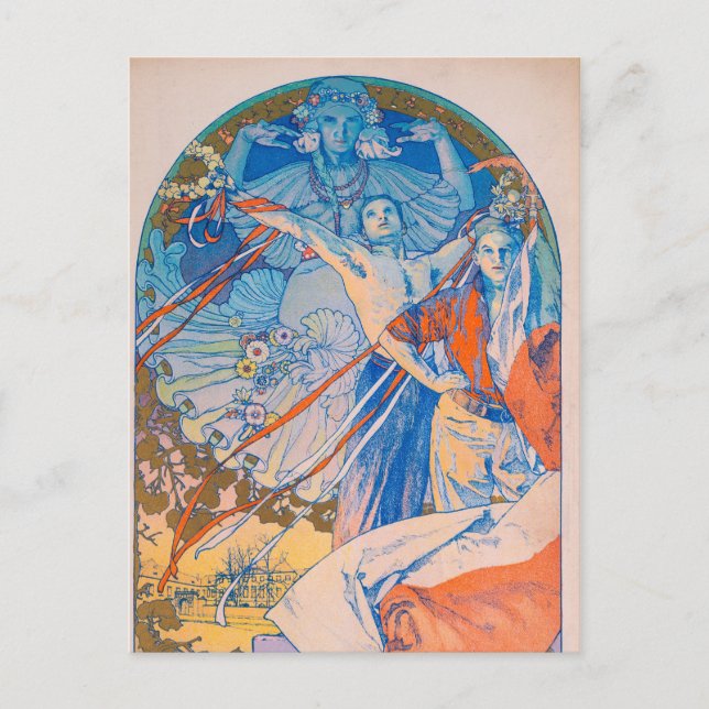 Carte Postale Poster d'Alphonse Mucha pour le Sokol Festival (19 (Devant)