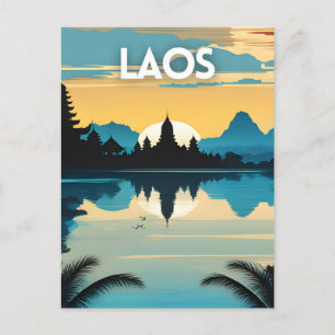 Carte Postale Poster d'art touristique du Laos