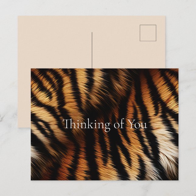 Carte Postale Poster de animal Orange Black Tiger Stripes (Devant / Derrière)