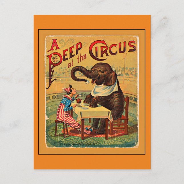 Carte Postale Poster de cirque vintage : Circus Elephant (Devant)