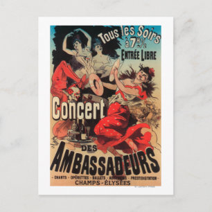 Carte Postale Poster de concert sur Avenue de Champs-Elysées
