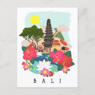 Carte Postale Poster de la fête de Galungan à Bali