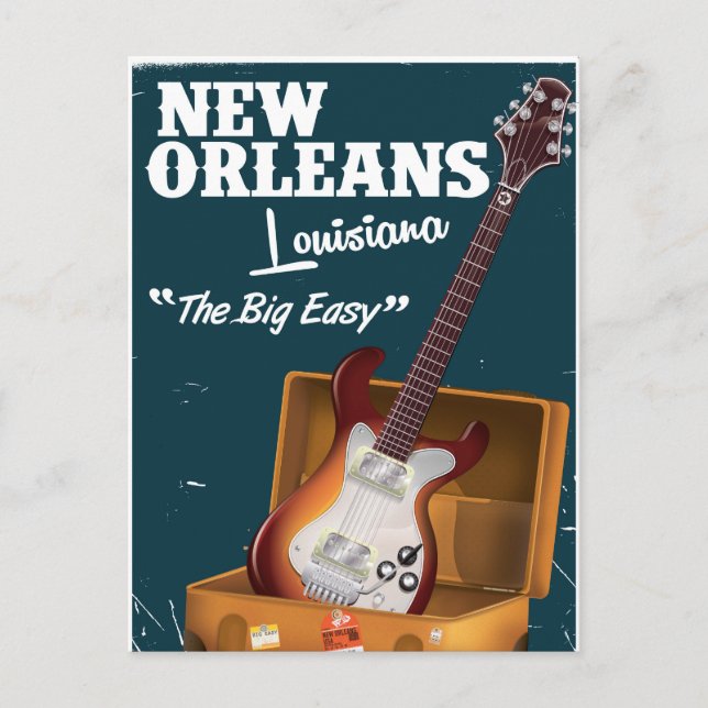 Carte Postale Poster de la Guitare Électrique de la Nouvelle-Orl (Devant)