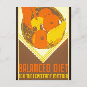 Carte Postale Poster de l'APM Diet équilibré New York 1936 - 39