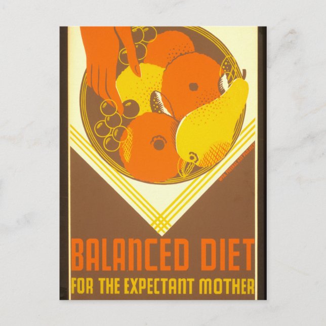 Carte Postale Poster de l'APM Diet équilibré New York 1936 - 39 (Devant)