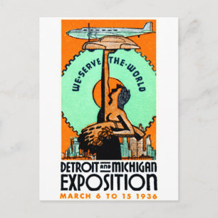 Carte Postale Poster de l'exposition Detroit + Michigan Expo 193
