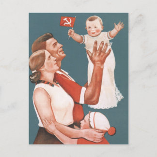Carte Postale Poster de propagande de la famille soviétique