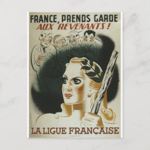 Carte Postale Poster de propagande de Laligue Francaise