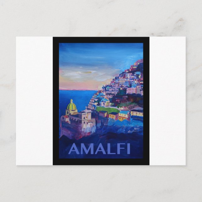 Carte Postale Poster de Retro Côte Amalfi italie (Devant)