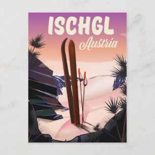 Carte Postale Poster de ski vintage Ischgl Austria.