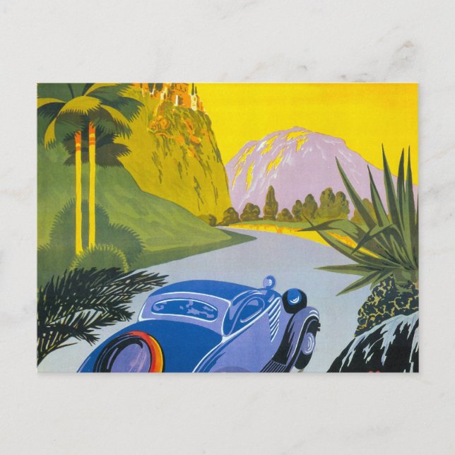 Carte Postale Poster de vacances Visitez La Grece En Auto Retro (Devant)