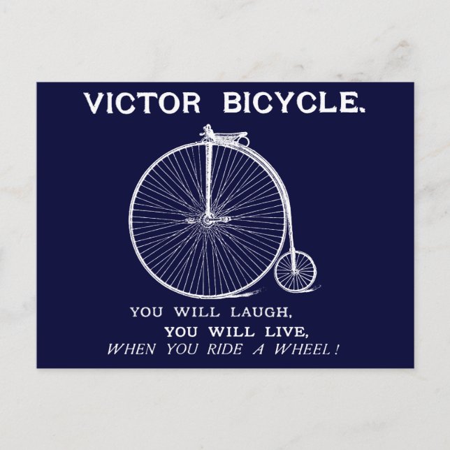 Carte Postale Poster de Vélo Victor 1880, blanc (Devant)