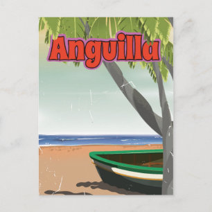 Carte Postale Poster de voyage Anguilla vintage.