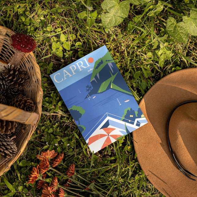 Carte Postale Poster de voyage Capri moderne (Créateur téléchargé)