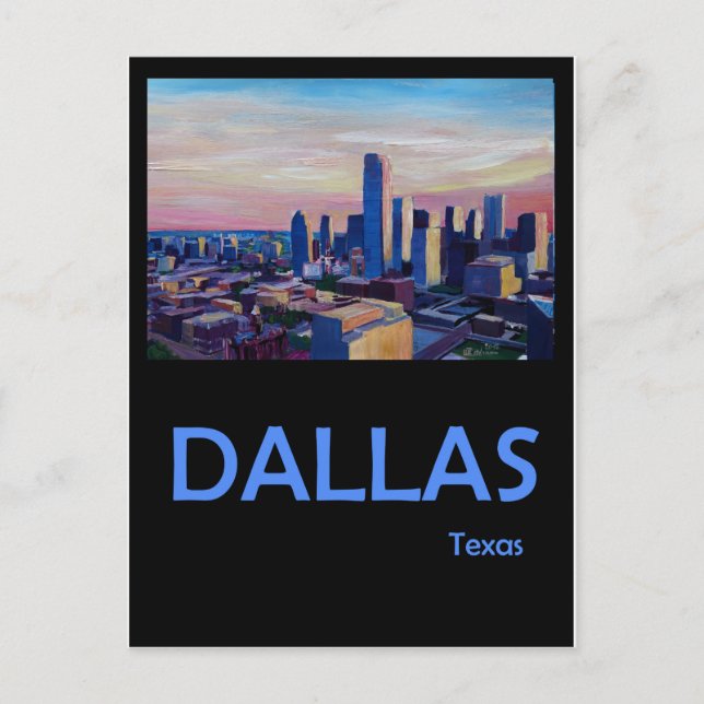 Carte Postale Poster de voyage Dallas Texas Retro (Devant)