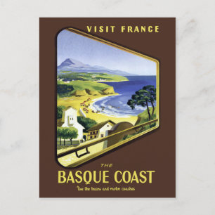 Carte Postale Poster de voyage de la côte basque