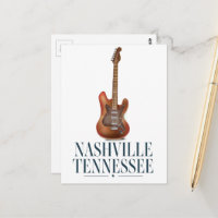 Poster de voyage de la Guitare de Nashville Tennes