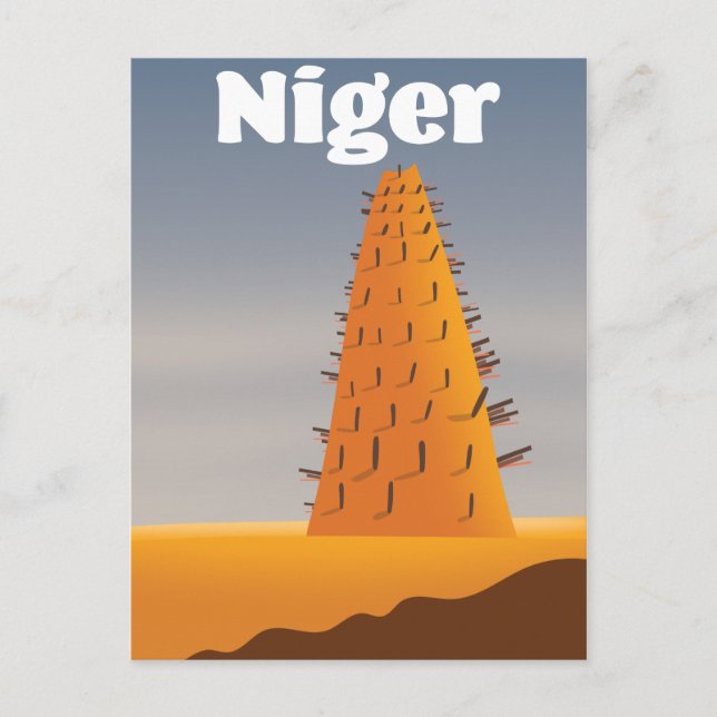 Carte Postale poster de voyage de la Mosquée du Niger Agadez (Devant)