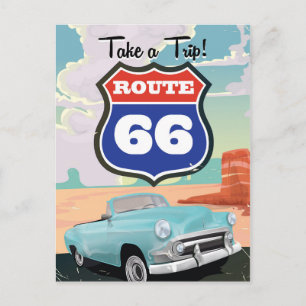 Carte Postale Poster de voyage de la Route 66